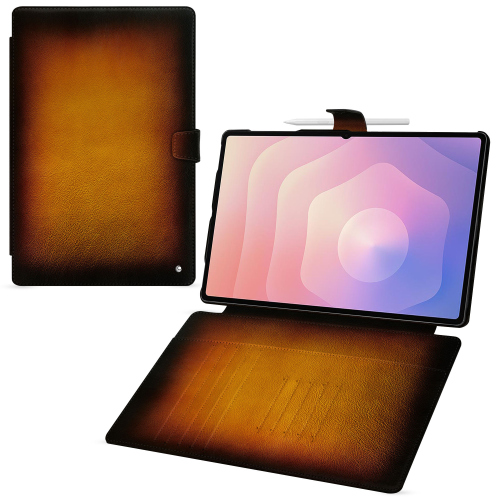 Samsung Galaxy Tab S11 Ultra Wallet-Hülle – Luxuriöse Lederhülle von NoreveFauve Patine