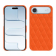 Capa em pele Apple iPhone 17 Air - Orange fluo - Couture ( Pantone #ff5406 ) 