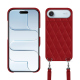 Schutzhülle mit Schulterriemen Apple iPhone 17 Air - Rouge - Couture ( Nappa - Pantone #d50032 ) 
