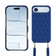 Guscio Apple iPhone 17 Air con tracolla - Bleu océan - Couture ( Nappa - Pantone #15458a) 