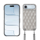 Carcasa Apple iPhone 17 Air con bandolera - Platinium - Couture ( Pantone 877C ) 
