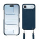 Apple iPhone 17 Air shell with shoulder strap - Blu mediterran ( Pantone #0E3043 )
