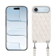 Apple iPhone 17 Air shell with shoulder strap - Blanc escumo - Couture ( Pantone #D6D6D1 )