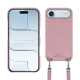 Capa Apple iPhone 17 Air com alça para o ombro - Rose PU ( Pantone #efbae1 ) 