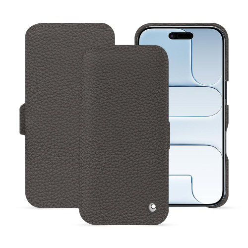 Housse iPhone 17 Air à rabat horizontal - Luxe et protection haut de gamme | NoreveAnthracite ( Pantone #41403c ) 