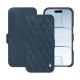 Housse cuir Apple iPhone 17 Air - Jean vintage - Couture ( Pantone #2f414f  ) 
