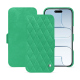 Housse cuir Apple iPhone 17 Air - Menthe vintage - Couture ( Pantone #37b375 ) 