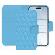 Apple iPhone 17 Air leather wallet case - Bleu ciel - Couture ( Nappa - Pantone #abcae9 ) 