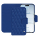 Apple iPhone 17 Air レザーウォレットケース - Bleu océan - Couture ( Nappa - Pantone #15458a) 