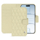 Apple iPhone 17 Air leather wallet case - Ivoire - Couture ( Pantone #d6d6c6 ) 
