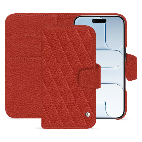 iPhone 17 Air Wallet-Hülle – Luxus & Premium-Leder | NorevePapaye - Couture ( Pantone #b54317 ) 
