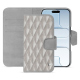 Capa de couro para carteira Apple iPhone 17 Air - Platinium - Couture ( Pantone 877C ) 