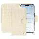 Capa de couro para carteira Apple iPhone 17 Air - Crocodile milk ( Pantone #d6d2c4 ) 