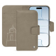 Étui portefeuille cuir Apple iPhone 17 Air - Darboun sabla ( Pantone #BCB1A1 )