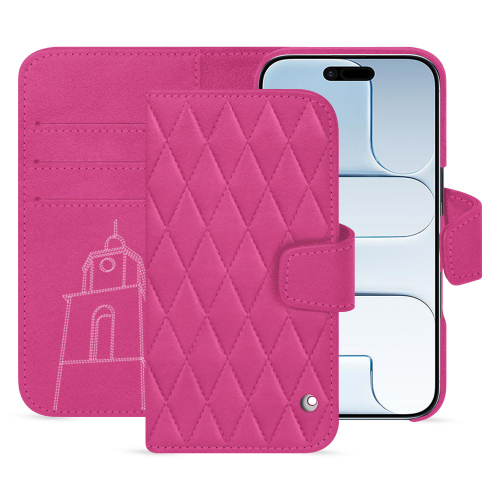 iPhone 17 Air Wallet Case - Luxury & Premium Leather | NoreveRose BB - Couture ( Pantone #DB599F )