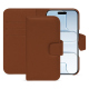 Apple iPhone 17 Air leather wallet case - Marron PU ( Pantone #8B4720 )