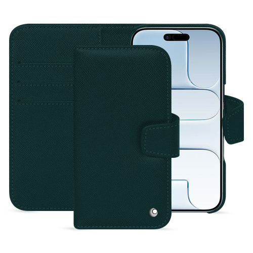 iPhone 17 Air Wallet Case - Luxury & Premium Leather | NoreveVert séduisant ( Pantone #1d3c34 ) 