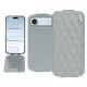 Apple iPhone 17 Air leather case - Gris - Couture ( Nappa - Pantone #c1c6c8 ) 