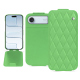 Apple iPhone 17 Air leather case - Vert olive - Couture ( Nappa - Pantone #a7c58e ) 