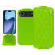 Housse cuir Apple iPhone 17 Air - Vert fluo - Couture ( Pantone #00ab5f ) 