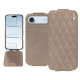 Housse cuir Apple iPhone 17 Air - Taupe vintage - Couture ( Pantone #591d16 ) 