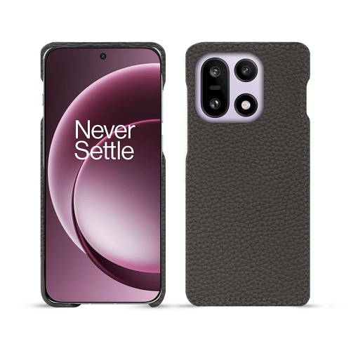 Coque arrière OnePlus 15 – Protection cuir luxe sur mesure NoreveAnthracite ( Pantone #41403c ) 
