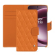 Capa de couro para carteira Oneplus 15 - Orange - Couture ( Nappa - Pantone #ff9351 ) 