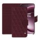 Étui portefeuille cuir Oneplus 15 - Lie de vin - Couture ( Pantone #412234 ) 