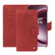 OnePlus 15 leather wallet case - Cerise vintage ( Pantone #a6302e ) 