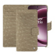 Étui portefeuille cuir Oneplus 15 - Autruche desert ( Pantone #A39382 ) 
