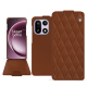 OnePlus 15 leather case - Marron - Couture ( Nappa - Pantone #8B4720 ) 