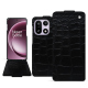 Capa em pele OnePlus 15 - Crocodile nero ( Noir / Black) 