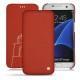 Housse cuir Samsung Galaxy S7 Edge - Arange clouquié