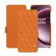 Capa em pele OnePlus 15 - Orange - Couture ( Nappa - Pantone #ff9351 ) 