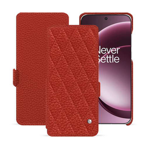 Capa com aba horizontal OnePlus 15 – Proteção em couro de luxo NorevePapaye - Couture ( Pantone #b54317 ) 