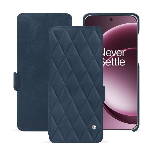 수평 플랩 케이스 OnePlus 15 – Noreve 럭셔리 가죽 보호 케이스Jean vintage - Couture ( Pantone #2f414f  ) 