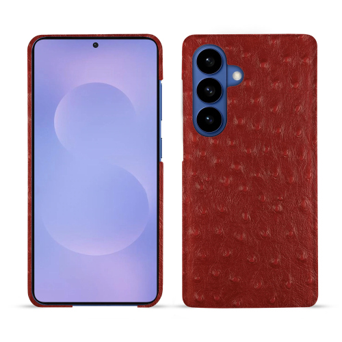 Coque arrière Samsung Galaxy S26 | Protection cuir premium NoreveAutruche ciliegia ( Pantone #a4343a ) 