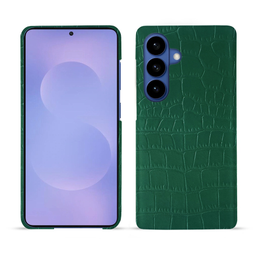 Samsung Galaxy S26 back cover | Premium leather protection by NoreveCrocodile pino ( Pantone #173F35 ) 