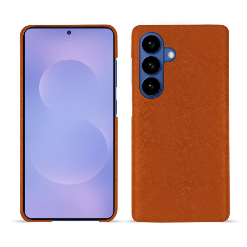 Coque arrière Samsung Galaxy S26 | Protection cuir premium NoreveOrange vibrant ( Pantone #e36b39 ) 