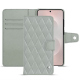 Capa de couro para carteira Samsung Galaxy S26 Edge - Gris - Couture ( Nappa - Pantone #c1c6c8 ) 