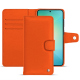 三星 Galaxy S25 Edge 皮革钱包保护套 - Orange fluo ( Pantone #ff5406 ) 