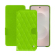 Funda de piel para cartera Samsung Galaxy S26 Edge - Vert fluo - Couture ( Pantone #00ab5f ) 
