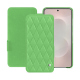 Samsung Galaxy S26 Edge leather case - Vert olive - Couture ( Nappa - Pantone #a7c58e ) 