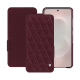 Custodia in pelle Samsung Galaxy S26 Edge - Lie de vin - Couture ( Pantone #412234 ) 