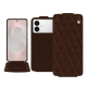 Funda de piel Samsung Galaxy S26 Edge - Châtaigne - Couture ( Pantone #1b1107 ) 