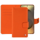 Samsung Galaxy S26 Ultra leather wallet case - Orange fluo ( Pantone #ff5406 ) 