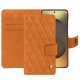 Samsung Galaxy S26 Ultra leather wallet case - Mandarine vintage - Couture ( Pantone #d47231 ) 