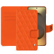 Samsung Galaxy S26 Ultra leather wallet case - Orange fluo - Couture ( Pantone #ff5406 ) 