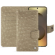 Capa de couro para carteira Samsung Galaxy S26 Ultra - Autruche desert ( Pantone #A39382 ) 