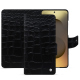Capa de couro para carteira Samsung Galaxy S26 Ultra - Crocodile nero ( Noir / Black) 